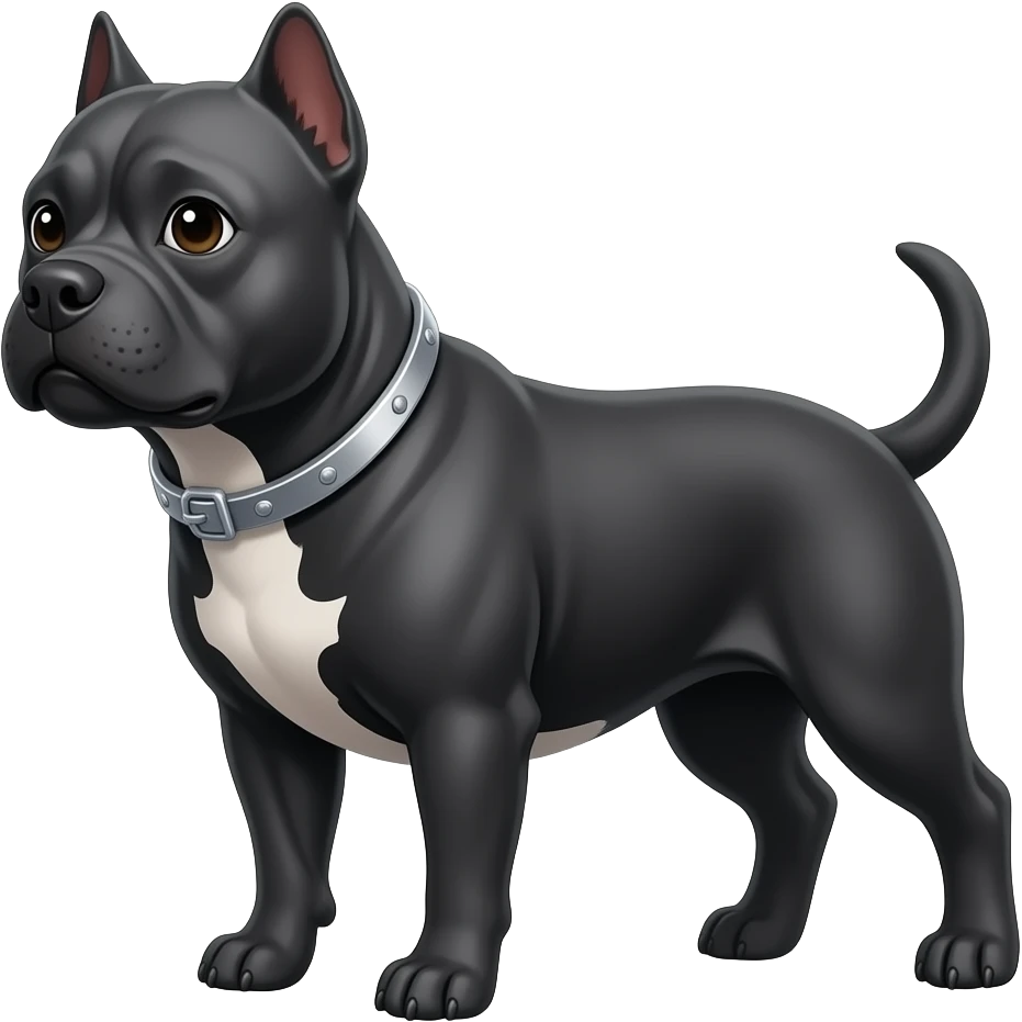 black pitbull with silver collar emoji