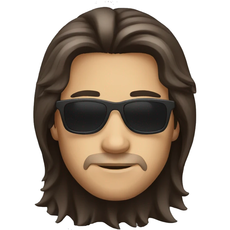 Darkbrown Long hair, male, sunglasses emoji