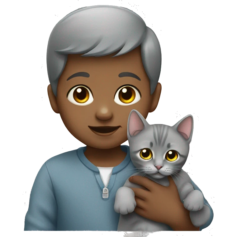baby with grey british cat emoji