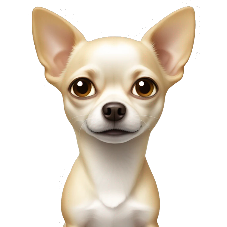 white and beige chihuahua with left eye missing  emoji