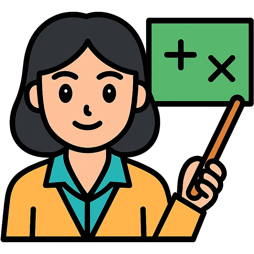 A good math teacher with black hair and beautiful eyes emoji