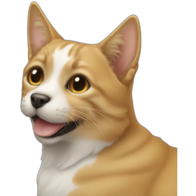 Un chat sur un chien emoji
