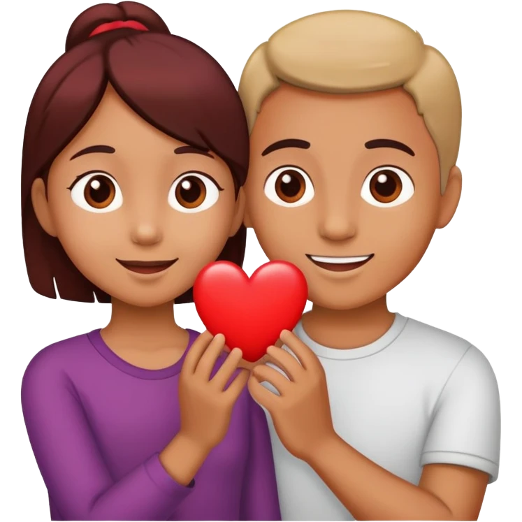child giving a heart to a parent, happy and affectionate emoji