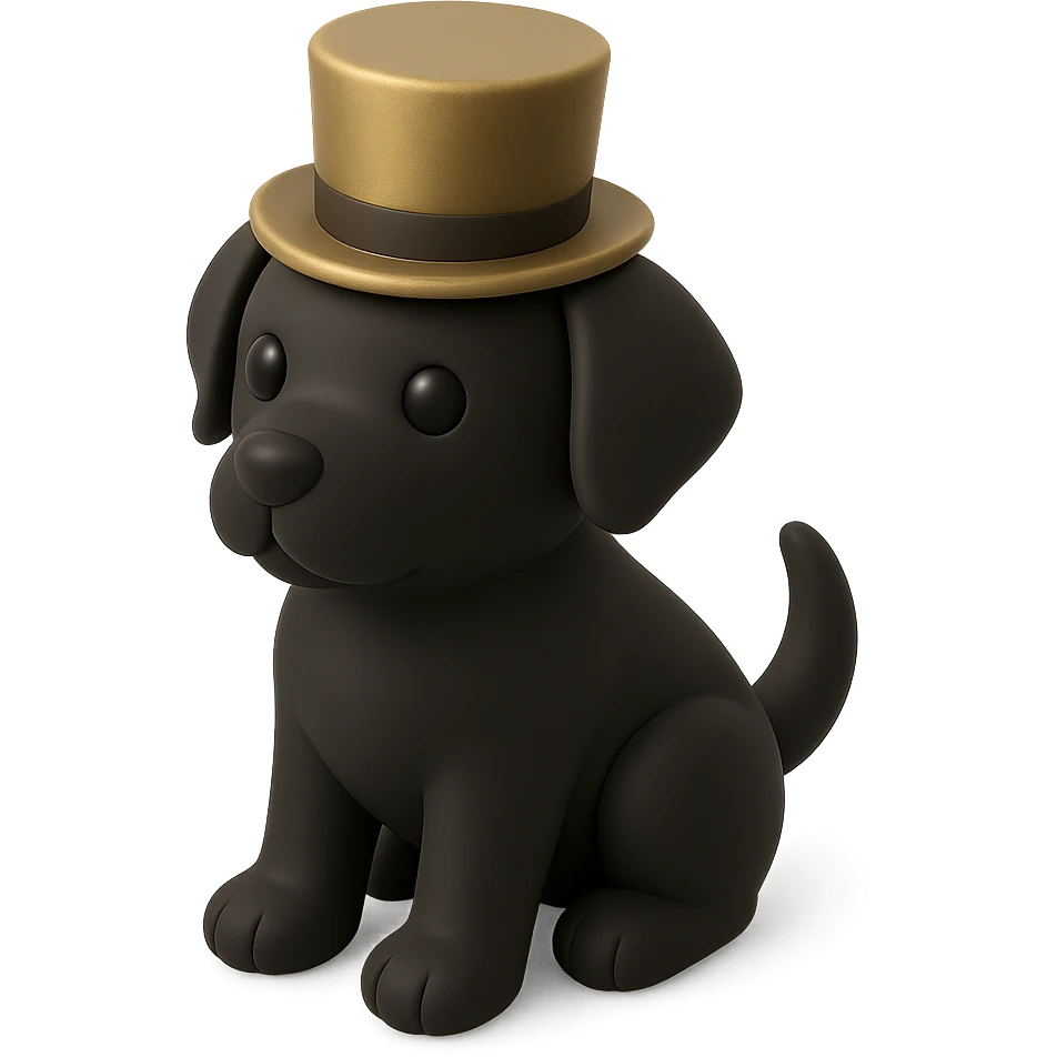 dog with tophat emoji
