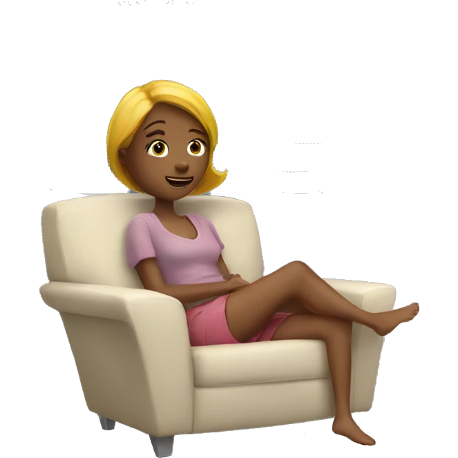 Girl relax watch TV emoji