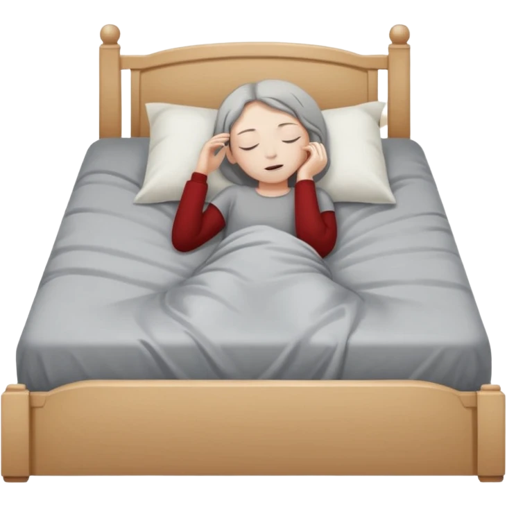 person dead on bed full body closed eyes emoji