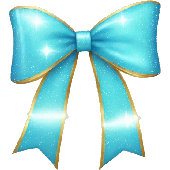 Light Blue bow with sparkles emoji