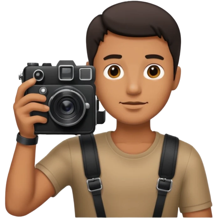 man hold film Camera on his shoulder emoji