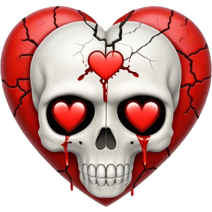 emo heart with a skull emoji