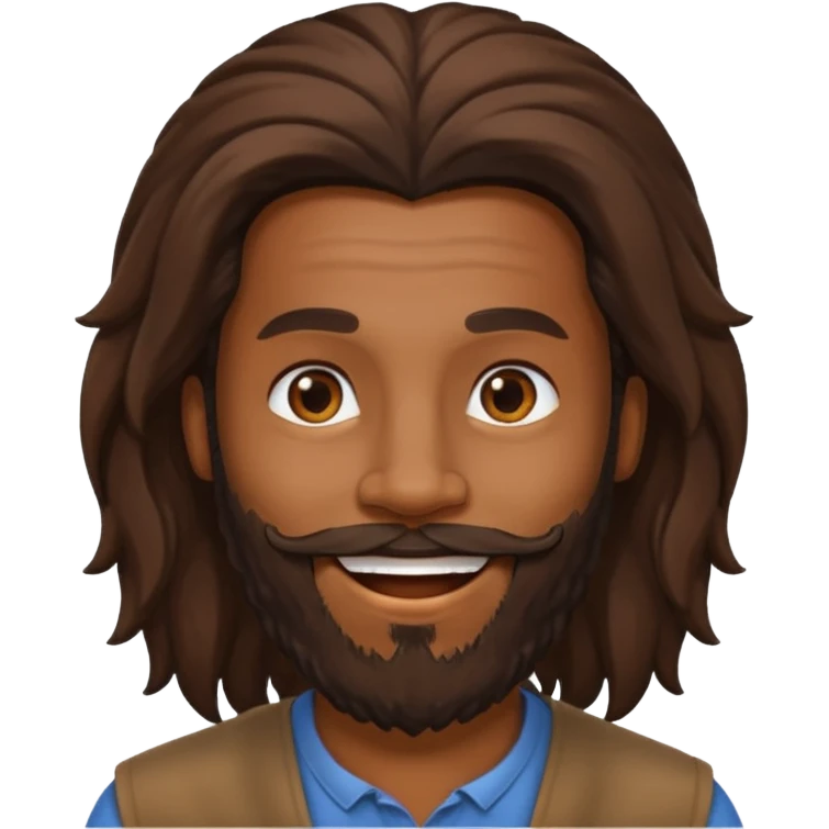 long haired bearded black man emoji
