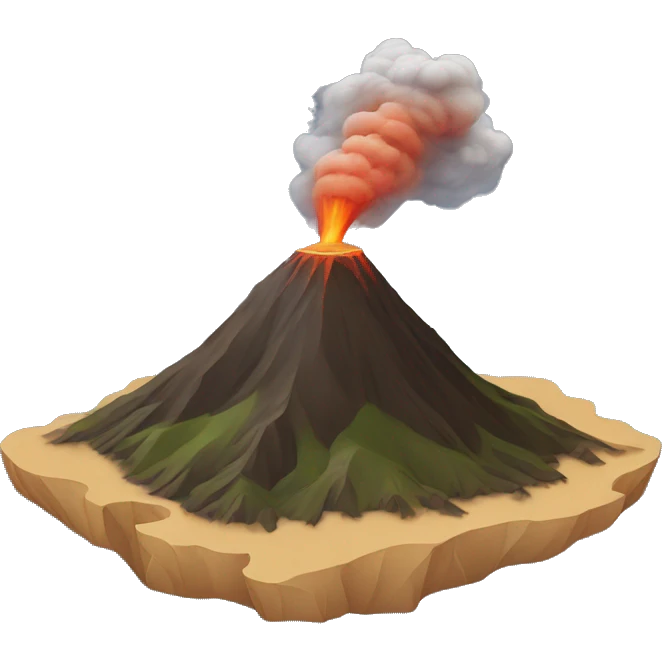 calm volcano, relief emoji