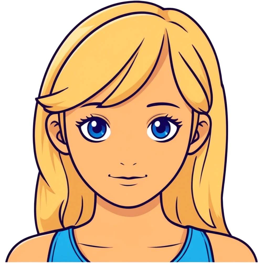 tan girl with blonde hair and blue eyes  emoji