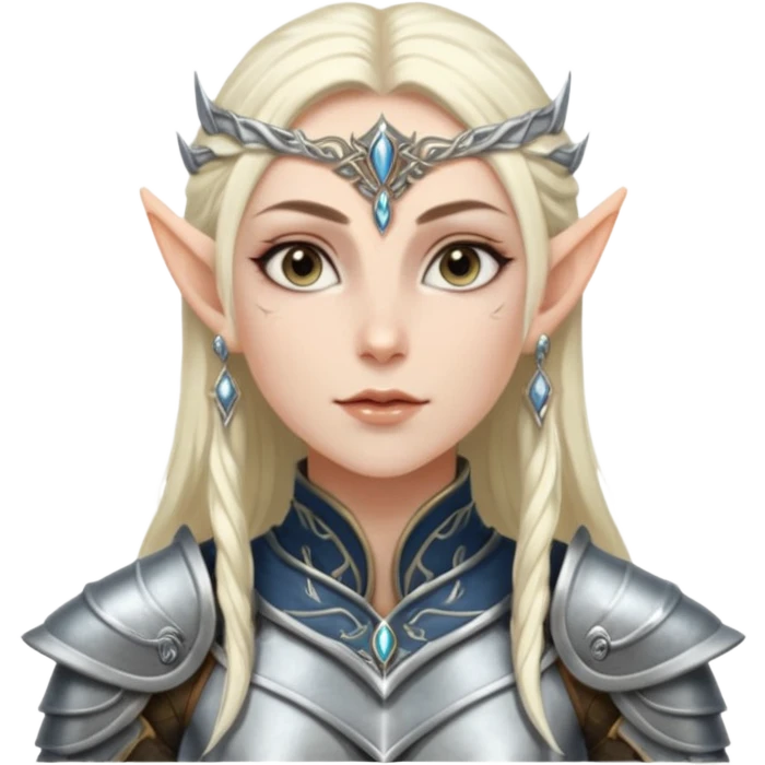 ESO female high elf warrior with lashes and earrings emoji