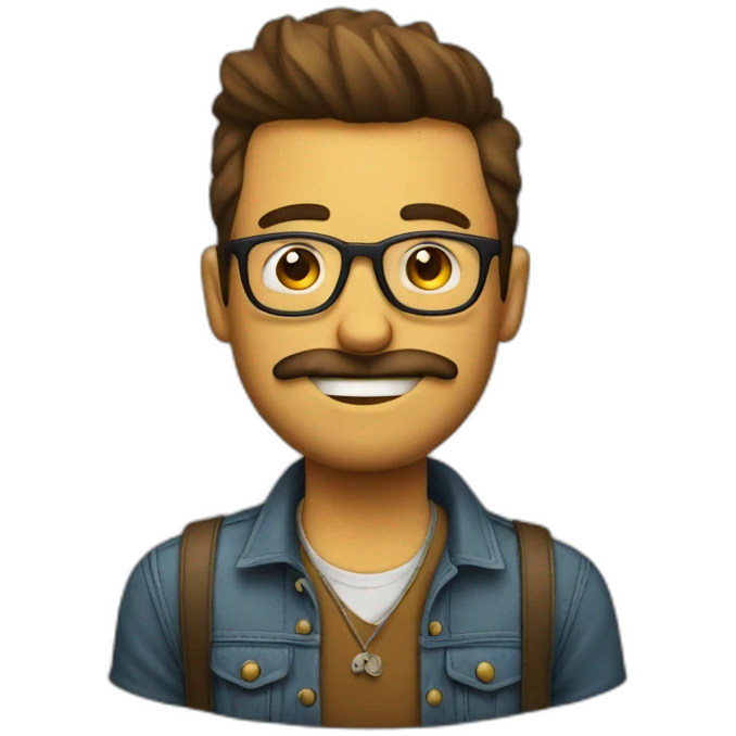 Hombre con estilo hipster emoji