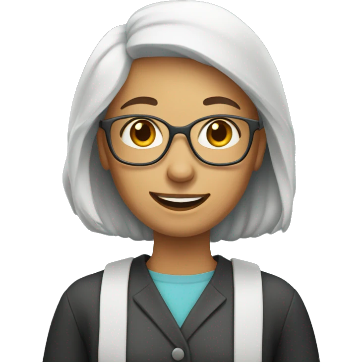 Math women professor with braces emoji