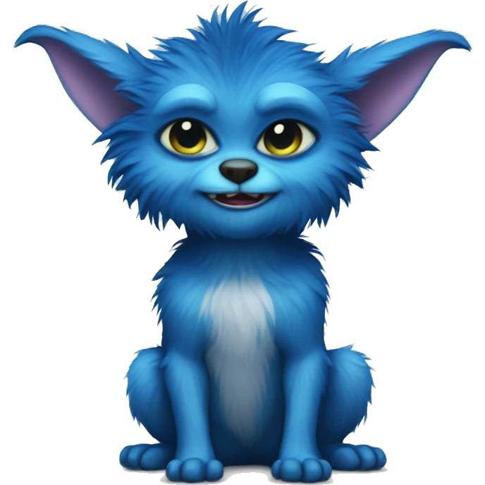 Blue Furry Cute Gremlin emoji