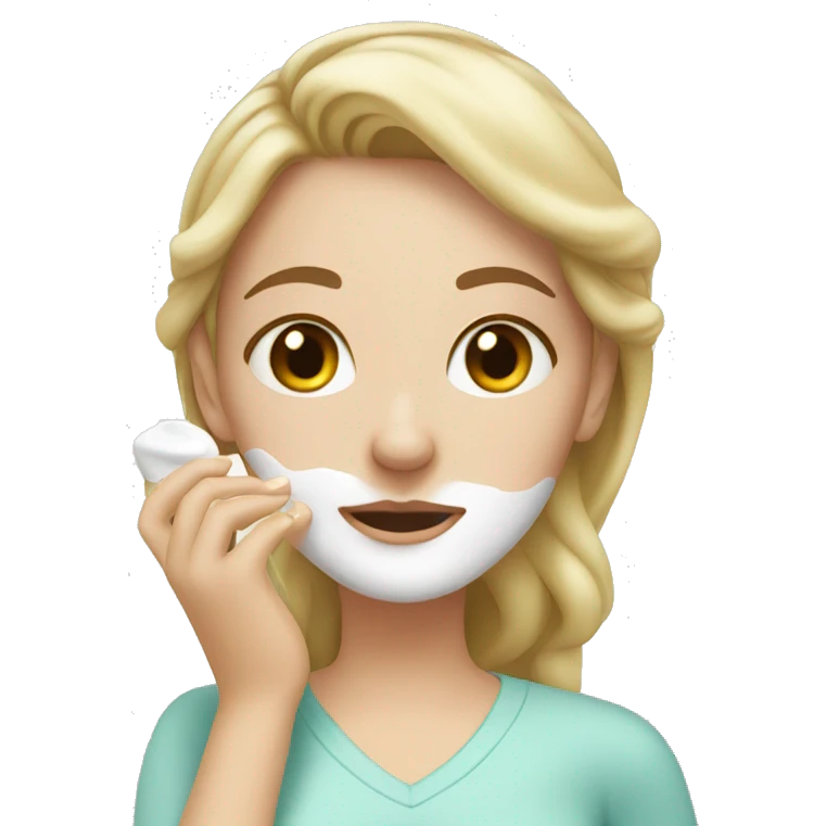 white girl applying cream on face emoji