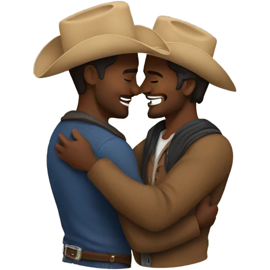 Cowboys hugging emoji