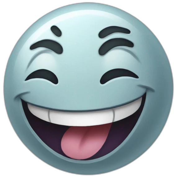 a laughing marble emoji
