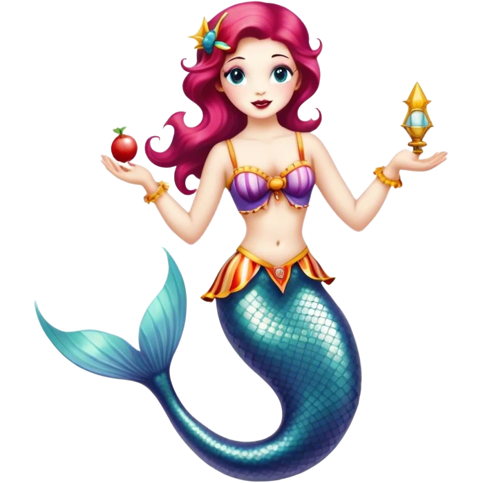 Vintage circus mermaid emoji