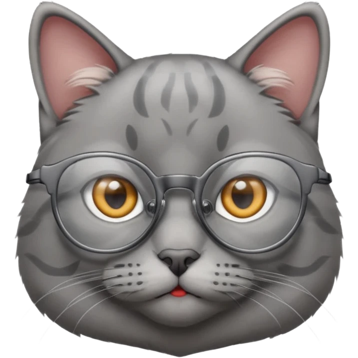 teacher cat tech smart appearance gray cat emoji