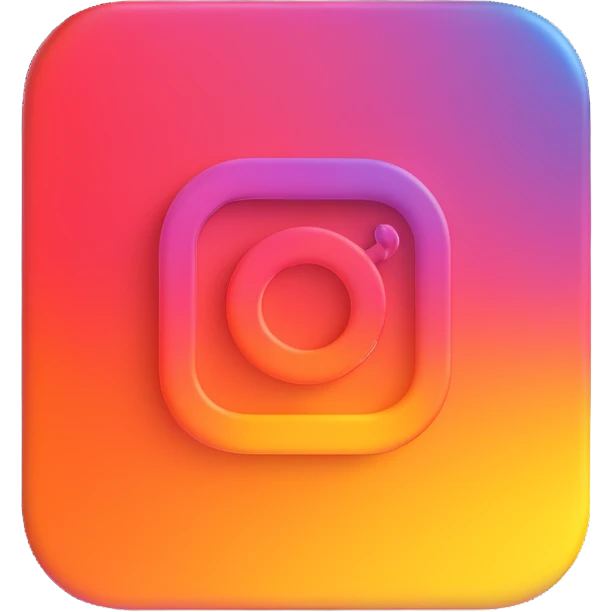 Instagram logo, 3D style, glossy, no text emoji