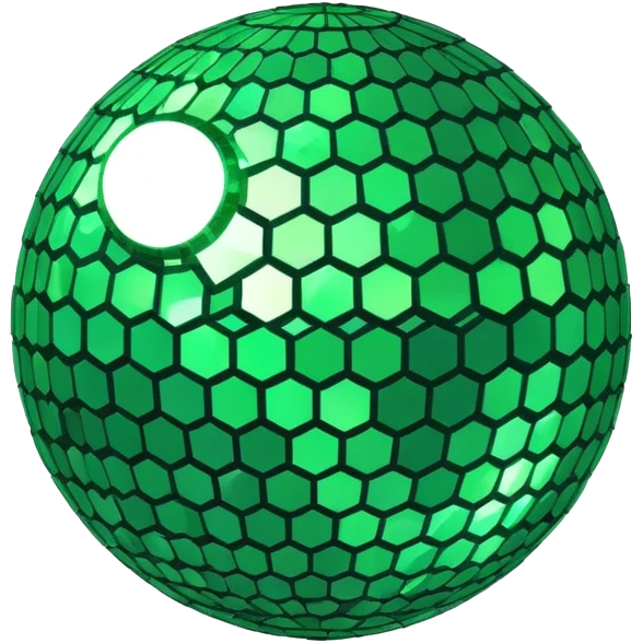 Green and glitter Disco ball  emoji