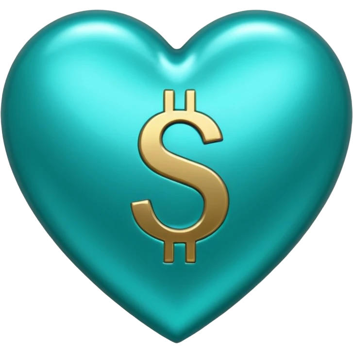 Teal heart with dollar signs emoji