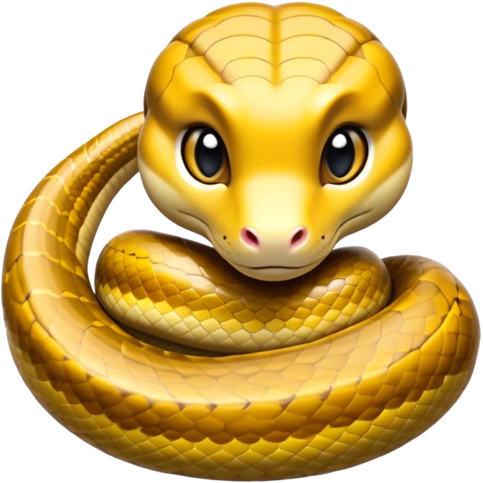 cinematic-cute-anaconda-portrait-emoji,-head-tilted-playfully-and-inquisitively,-with-a-sleek,-shimmering-body-adorned-with-detailed-scale-sriped patterns-and-round,-sparkling-eyes-full-of-wonder,-simplified-yet-irresistibly-adorable-features emoji