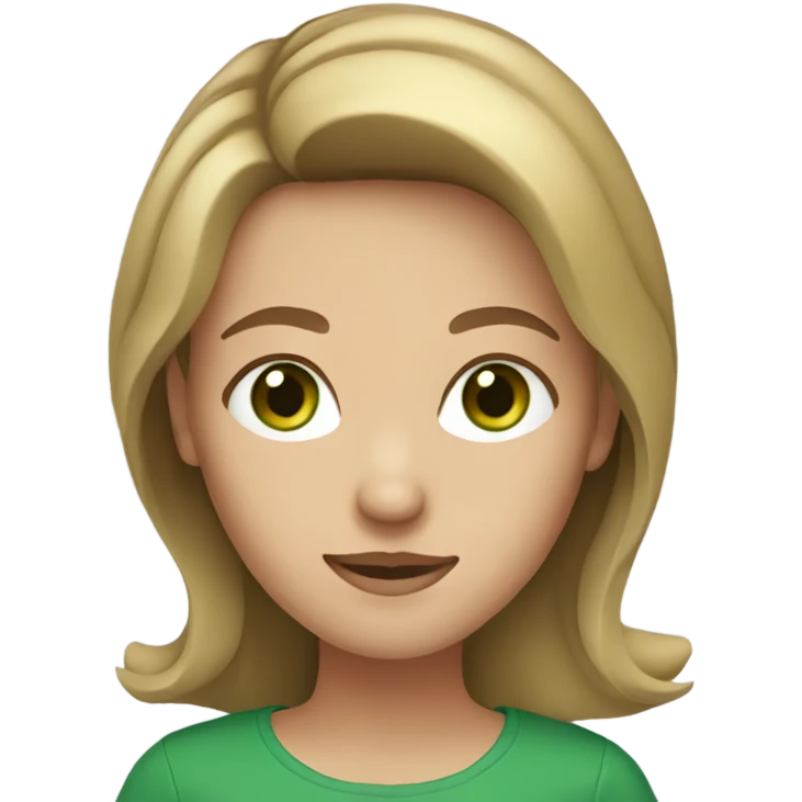 Woman with light brown hair and green eyes emoji