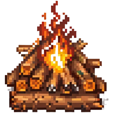 campfire with logs and flames emoji