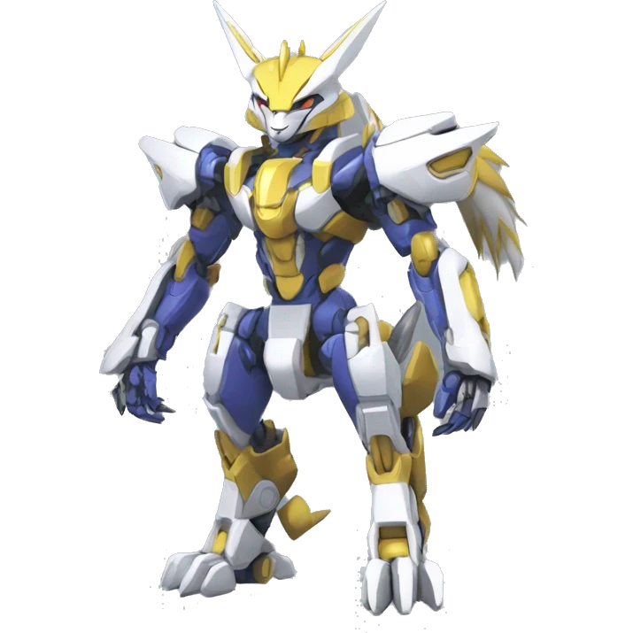WereGarurumon-Renamon-Medabot-Mecha full body emoji