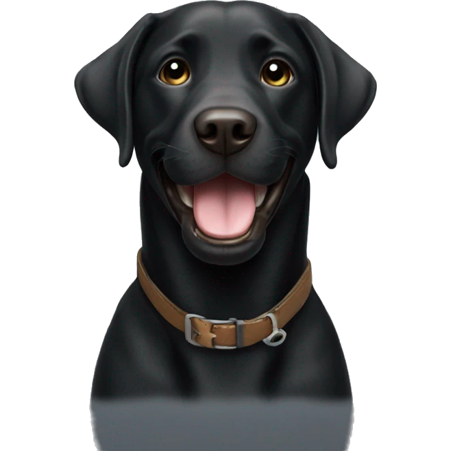 Black Labrador smile emoji