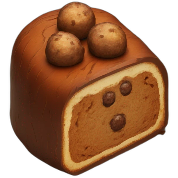 log cake with two meatballs emoji