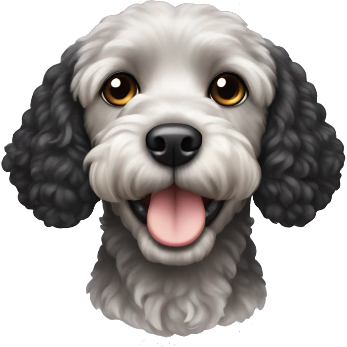 Black cockerpoo with light eyebrows emoji