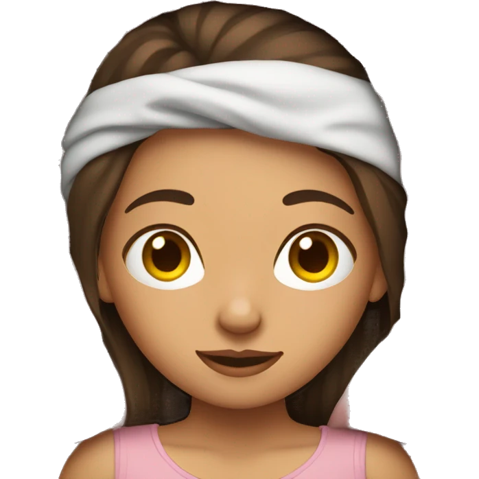 brunette girl tucked into bed emoji