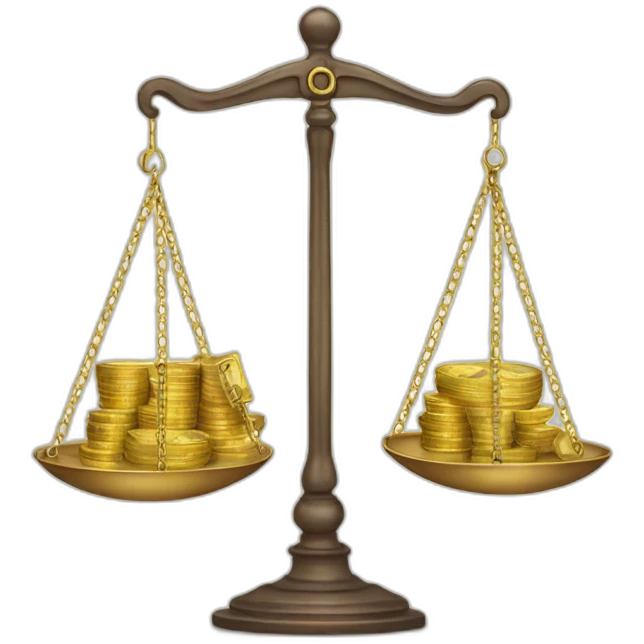balance and money emoji