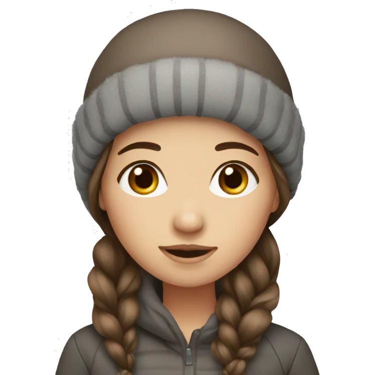 Girl long brown hair Winter  emoji