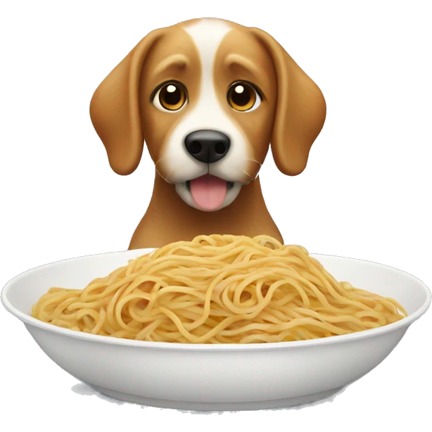Dog with a plate of spaghetti emoji