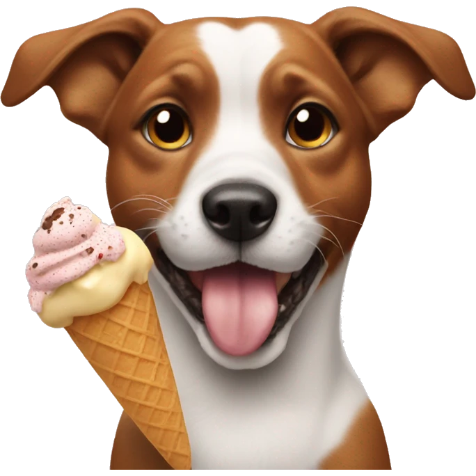 Dog eating icecream emoji