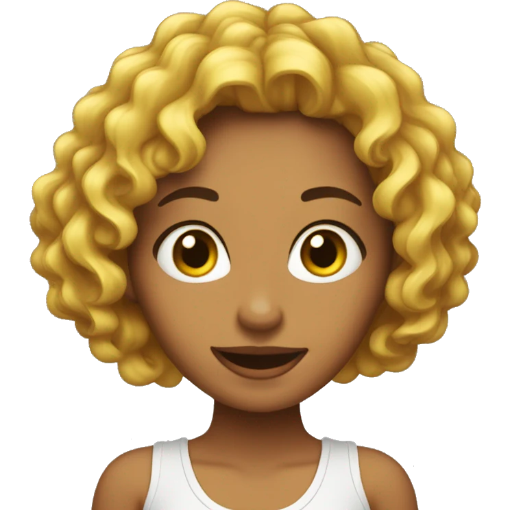 Chica de cabello rizado  emoji