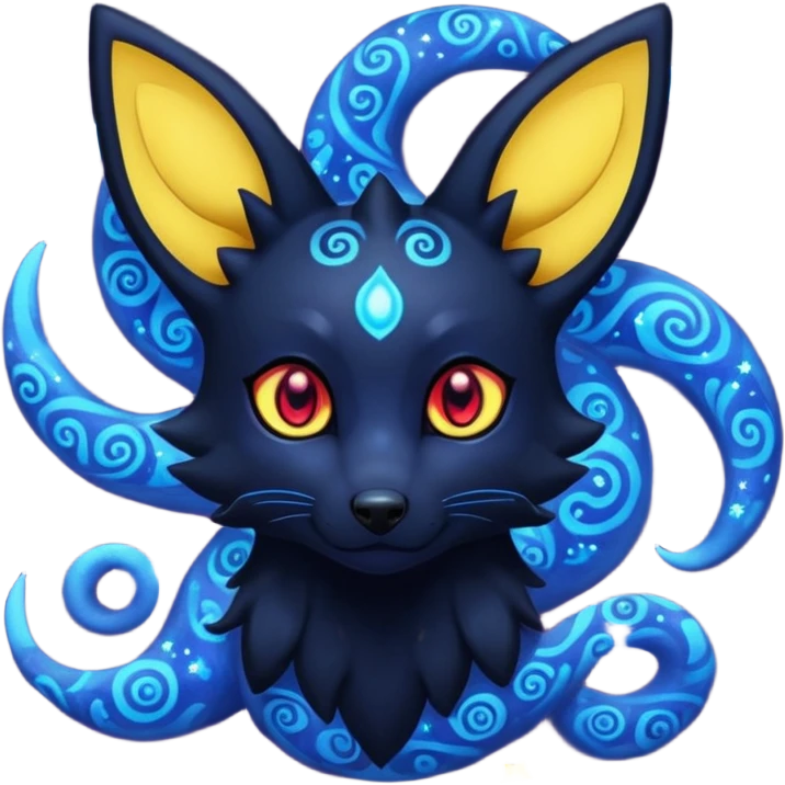 Dark-Deep-Cobalt-Blue Nebulae Starry Sparkly Swirly-patterned Star-patterned Umbreon-spirit emoji