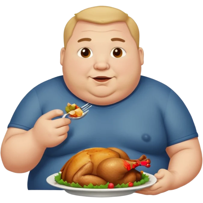Fat man eatingturjey emoji