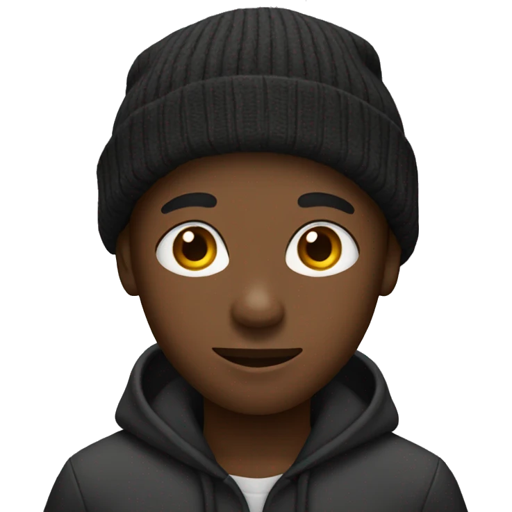 Black boy with beanie emoji