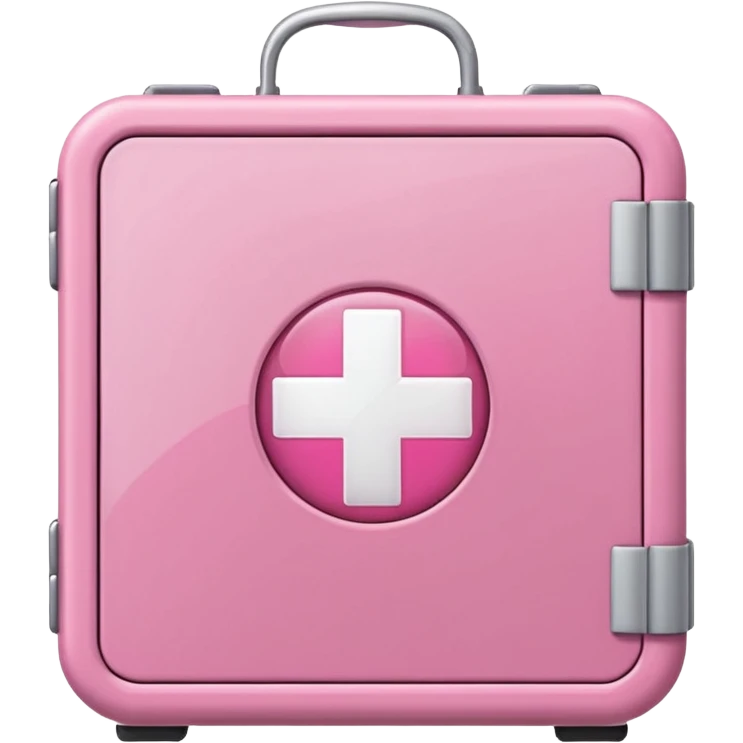 
pink first aid kit cabinet front glass emoji