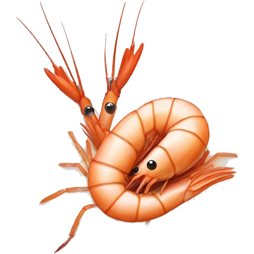 A shrimp with chefs hat, frying rice  emoji