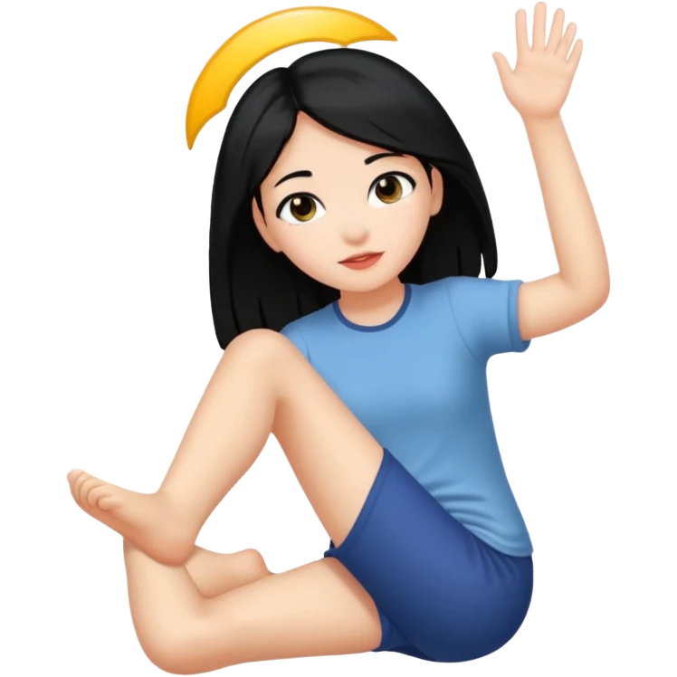 a foot  on a girl's head emoji