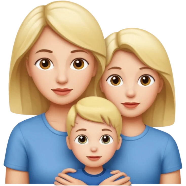mom and kids white emoji