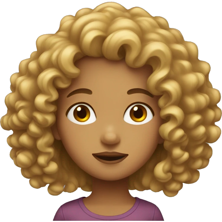 Girl with a curly hair  emoji