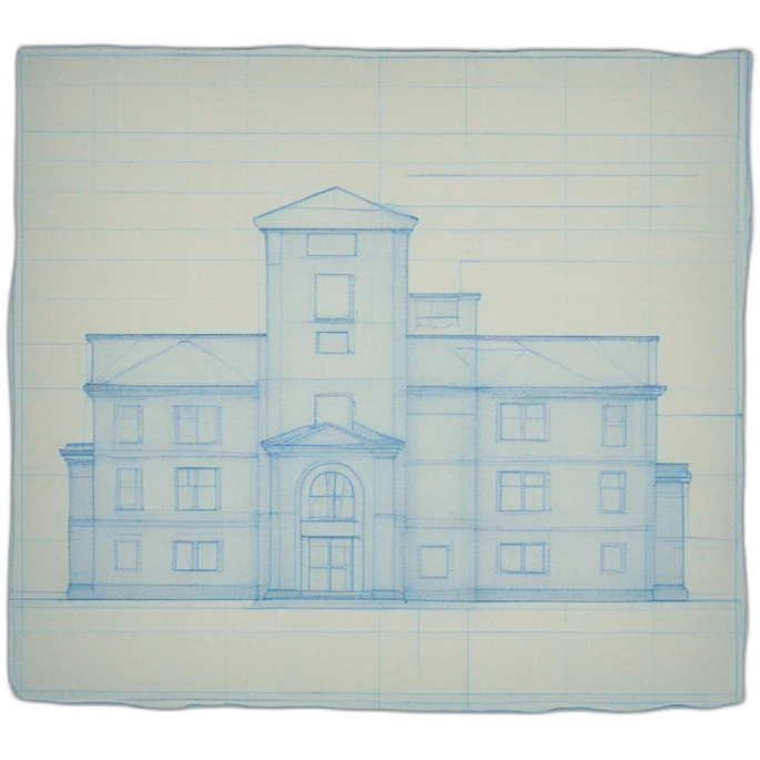 blueprint of a school on blue paper emoji
